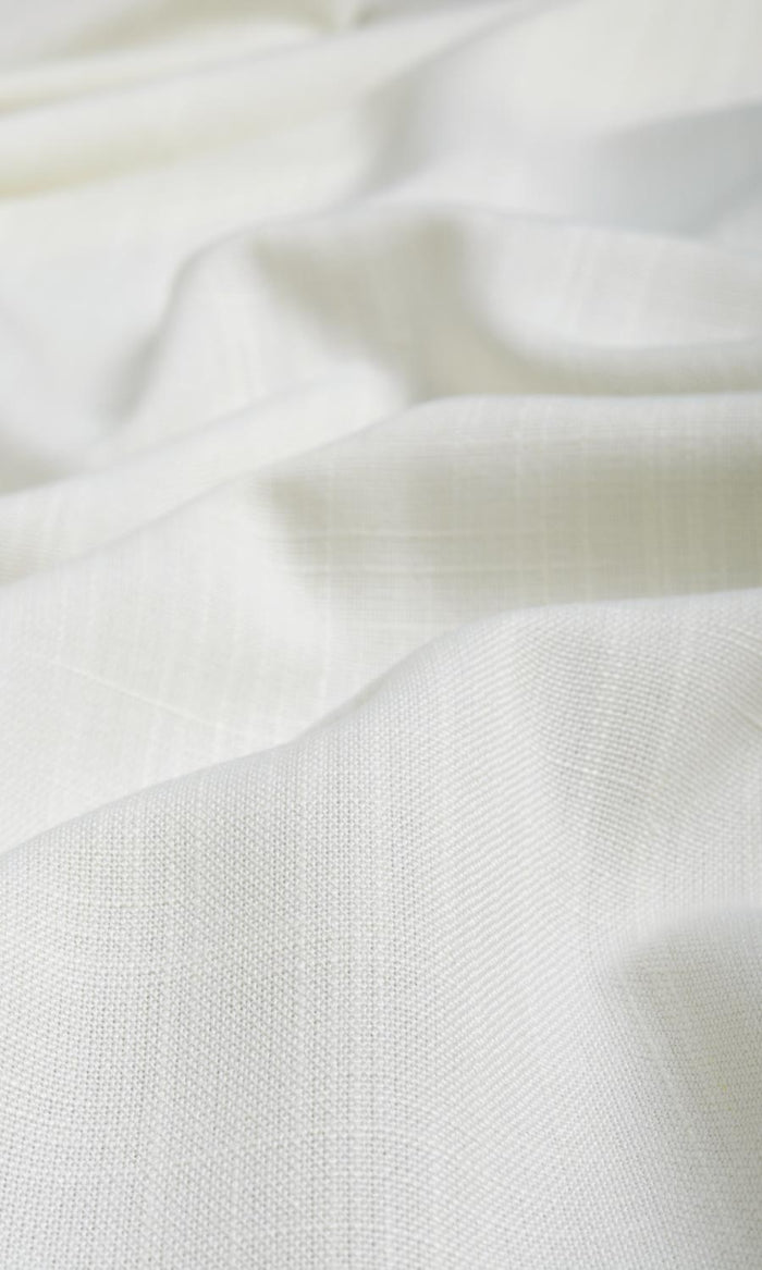 Plain Linen Texture Made-to-Measure Curtains (White)