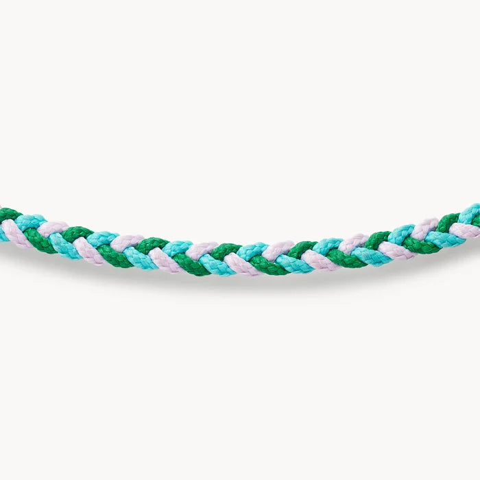 daydream memory braided cord necklace  - sterling silver, braided cord