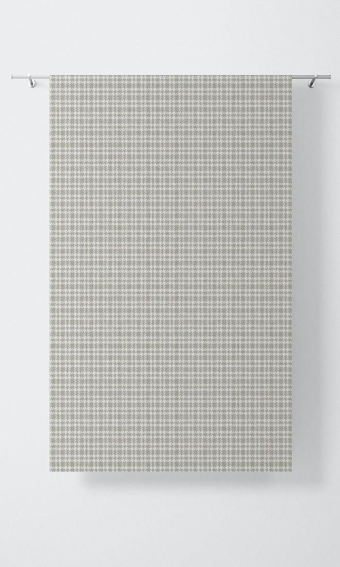 Modern Check Patterned Fabric Material By the Metre (Warm Grey)
