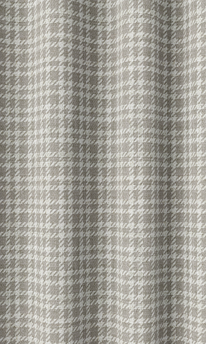 Modern Check Patterned Curtains (Warm Grey)