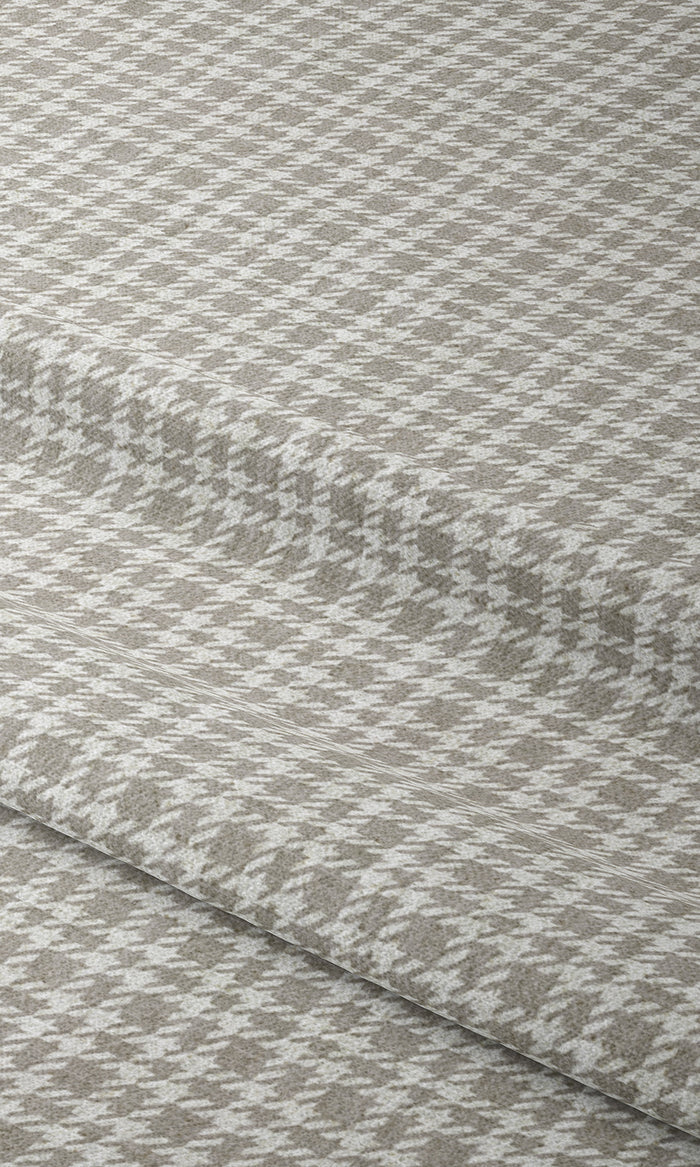 Modern Check Patterned Pinch Pleat, Rod Pocket, Eyelet Curtains (Warm Grey)