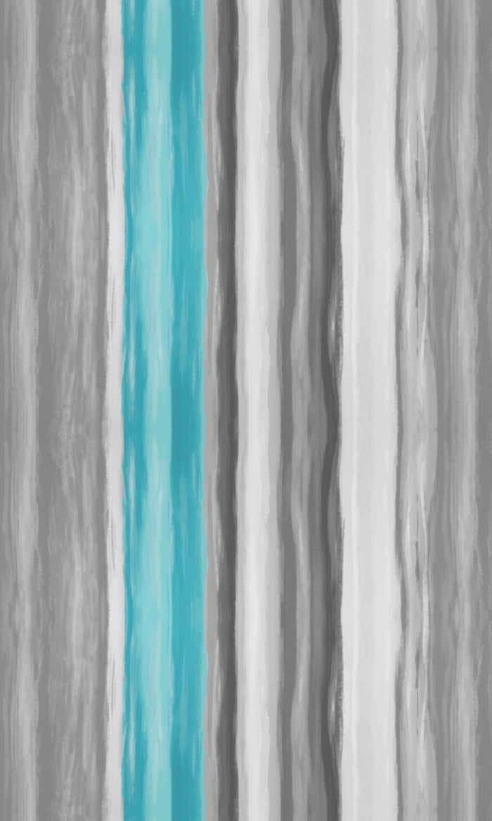 Dimout Striped Pinch Pleat, Rod Pocket, Eyelet Curtains (Grey/ Turquoise Blue)