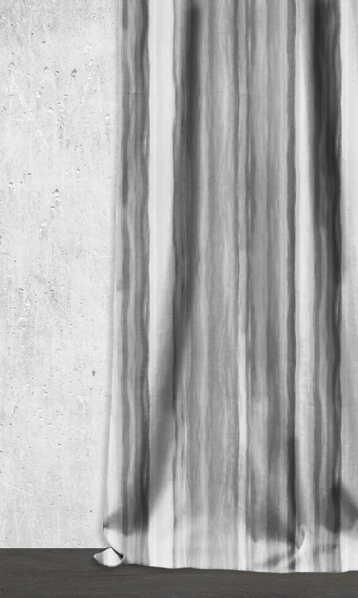 Dimout Striped Window Treatments Fabric By the Metre (Grey)