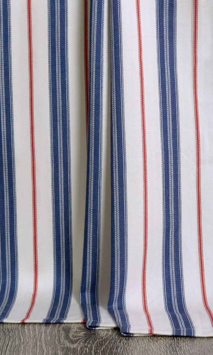 Cotton Curtains (Red/ Blue) Extra Long Short Wide