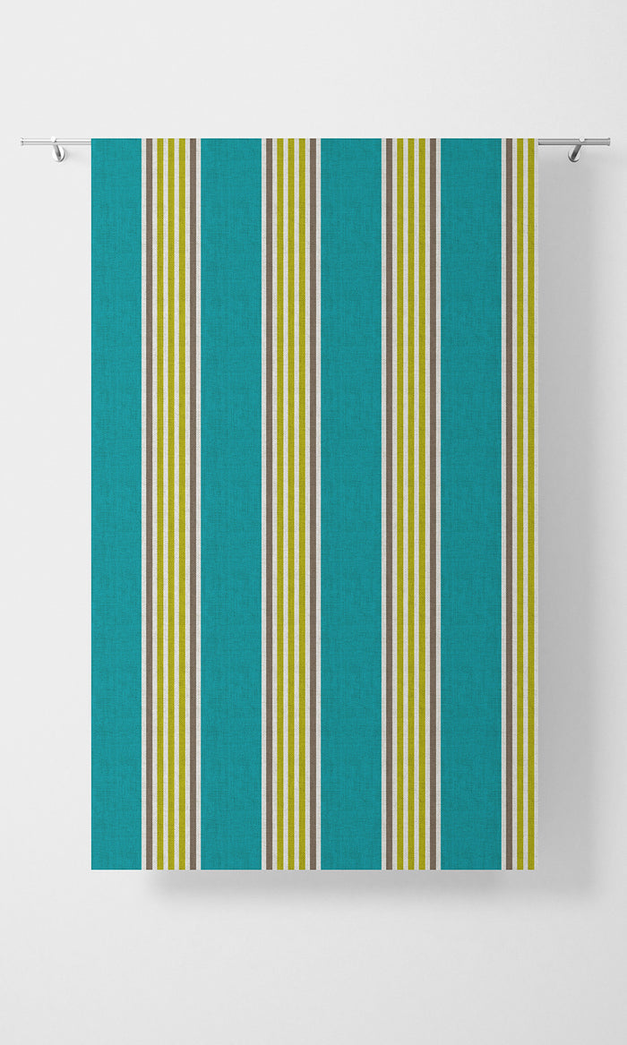 Modern Striped Curtains (Blue/ Green) Extra Long Short Wide
