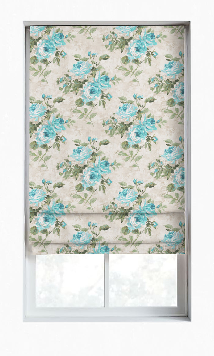Floral Dimout Drapes for Living, Bedroom, Kitchen, Bathroom (Blue/ White/ Green)