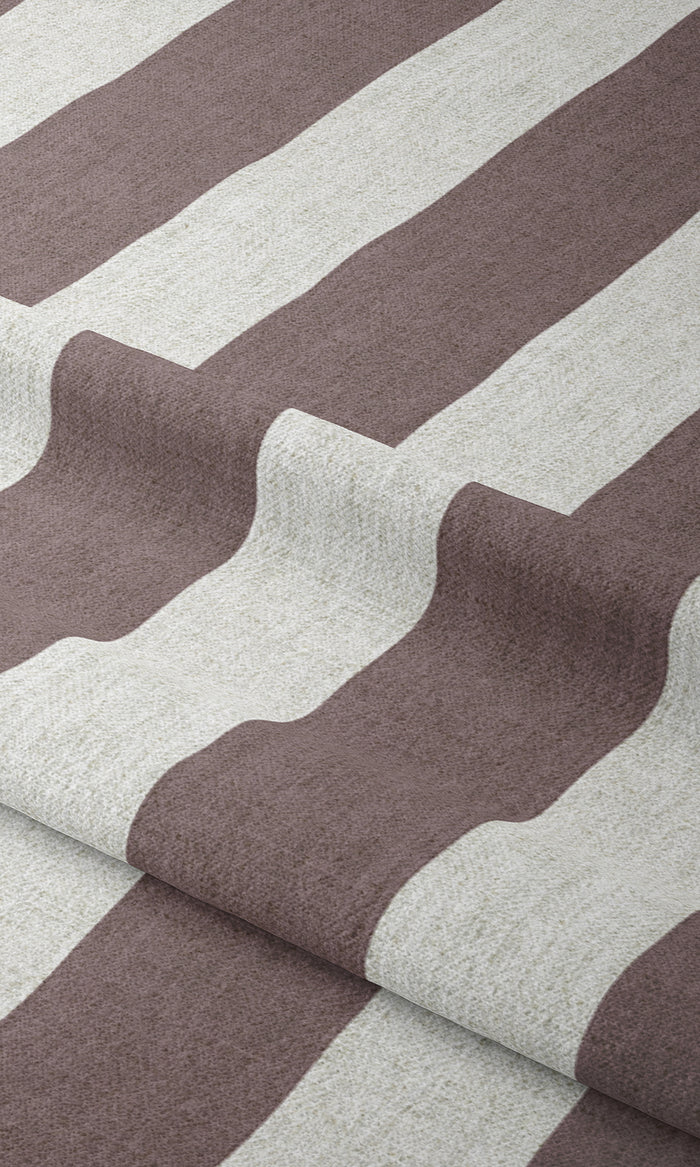 Striped Home Textile Fabric Material By the Metre (Plum Purple)