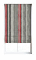 Modern Striped Home Décor Fabric By the Metre (Grey/ Red)