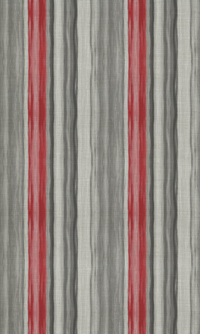 Modern Striped Fabric Material By the Metre (Grey/ Red)