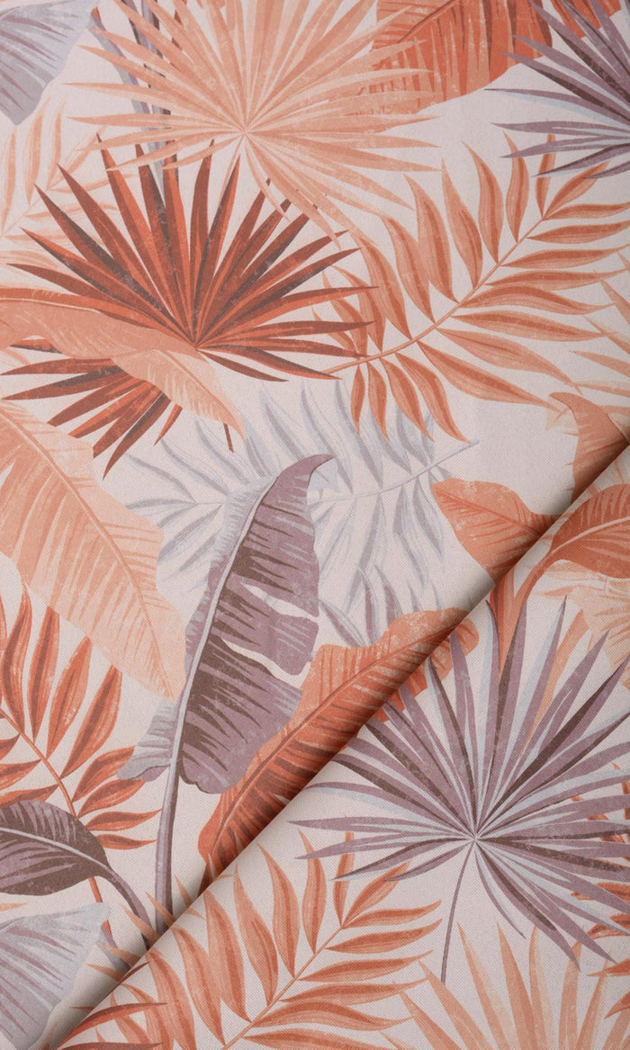 Botanical Floral Home Textile Fabric Material By the Metre (Burnt Orange)