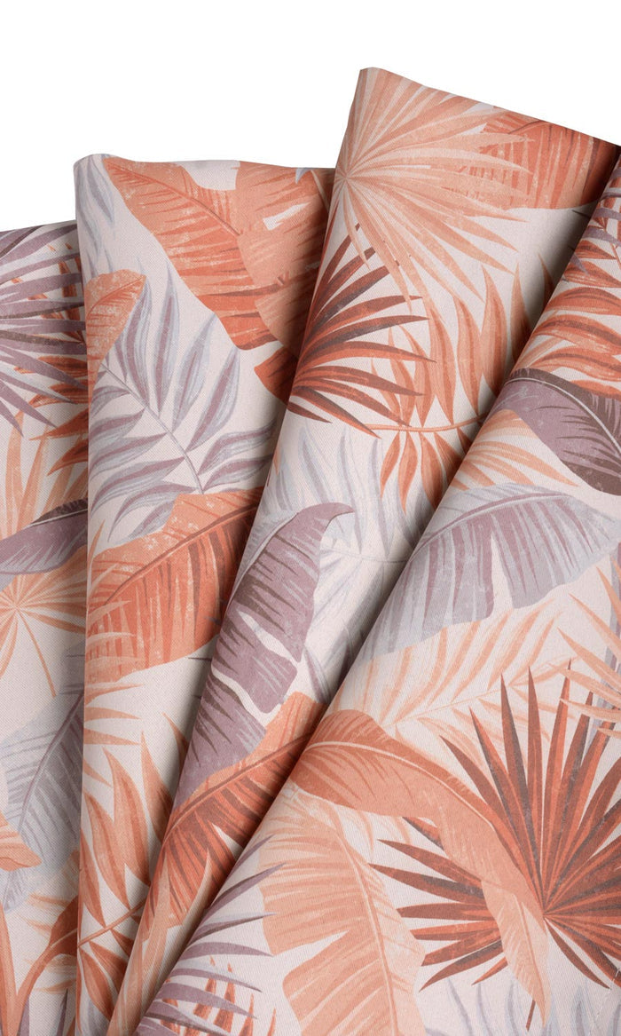 Botanical Floral Fabric By the Metre for Curtains & Drapes (Burnt Orange)