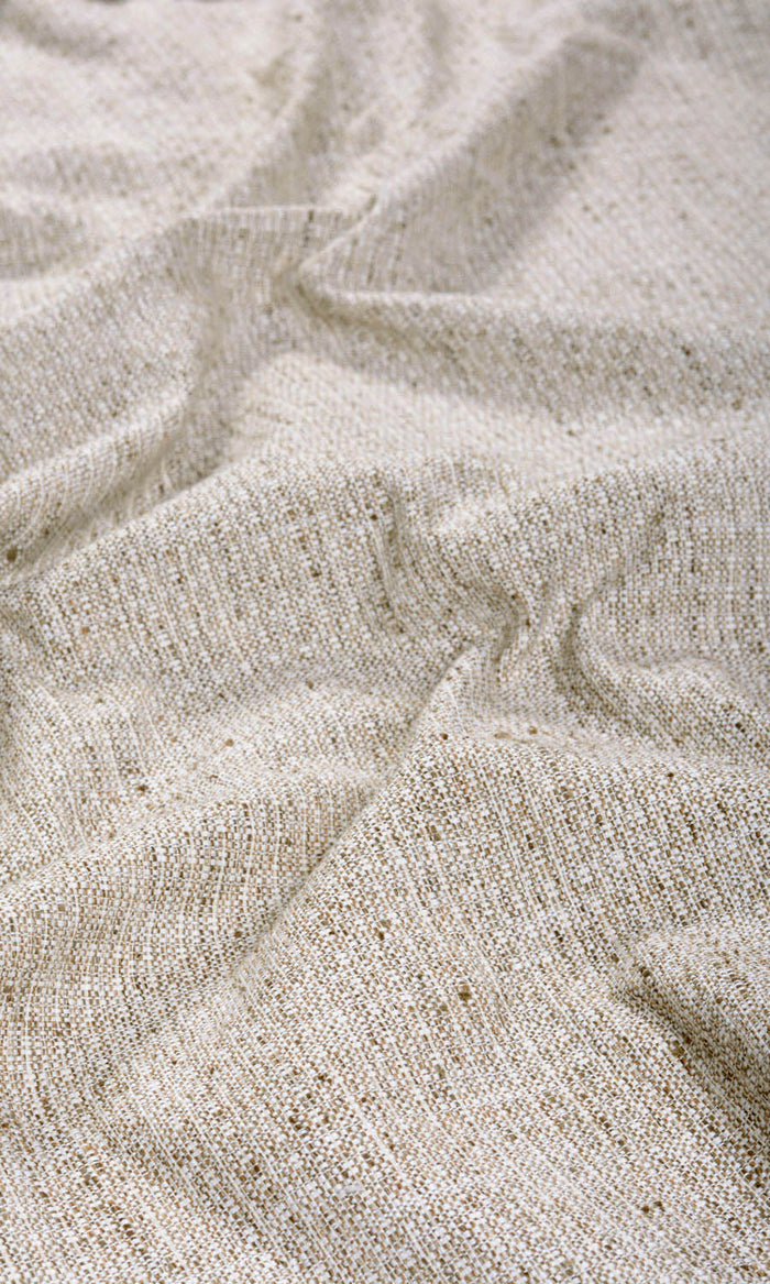 Textured Poly-Cotton Made-to-Measure Curtains (Beige/ Cream)