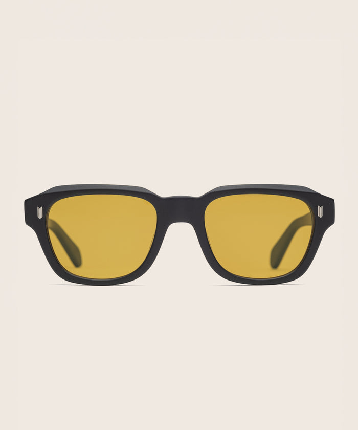 Johann Wolff Dessau Matte Black Burnt Yellow Sunglasses #color_matte-black