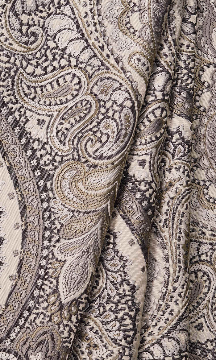 Damask Window Treatments Fabric By the Metre (Gray/ Beige/ Charcoal)