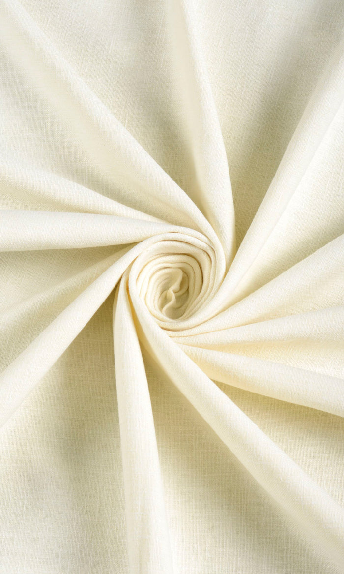 Linen Texture Curtains for Living, Bedroom, Kitchen, Bathroom (Ivory)
