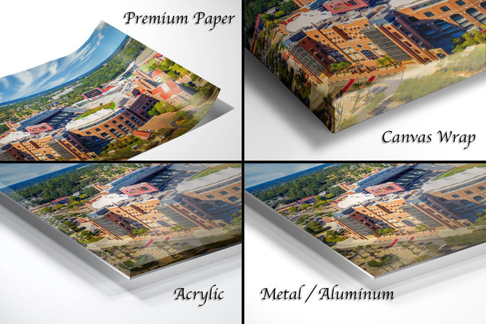 Florida State stadium art, Doak Campbell mid day photo, Seminole tradition print, FSU football wall decor, Unconquered aerial image, Fear the Spear art, college stadium Florida print, Tallahassee university photo, FSU campus fine art, Seminole Nation landscape