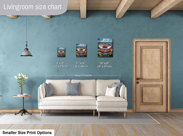 Florida State stadium art, Doak Campbell mid day photo, Seminole tradition print, FSU football wall decor, Unconquered aerial image, Fear the Spear art, college stadium Florida print, Tallahassee university photo, FSU campus fine art, Seminole Nation landscape