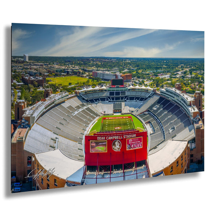 Florida State stadium art, Doak Campbell mid day photo, Seminole tradition print, FSU football wall decor, Unconquered aerial image, Fear the Spear art, college stadium Florida print, Tallahassee university photo, FSU campus fine art, Seminole Nation landscape