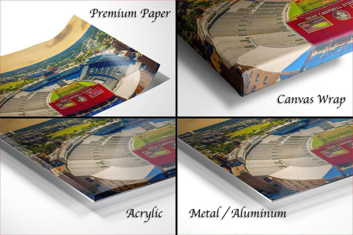 Florida State stadium wall art, Doak Campbell sunset print, FSU Seminoles aerial photo, Fear the Spear fine art, Unconquered stadium decor, Tallahassee sports photography, college football home print, Seminole legacy canvas, Florida State aerial stadium, FSU campus wall decor