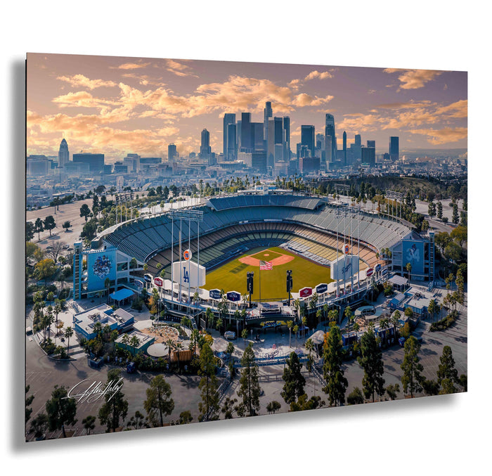 Dodgers Wall Art – Dodger Stadium Print | LA Baseball Decor & Skyline Illustration