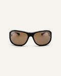Face shot of Bonnie Clyde Dog sunglasses in black/brown.