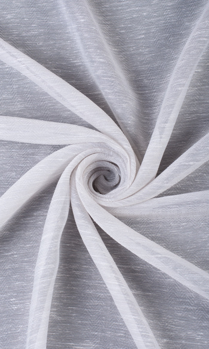 Textured Sheer Home Textile Fabric Material By the Metre (Fog Gray/ White)