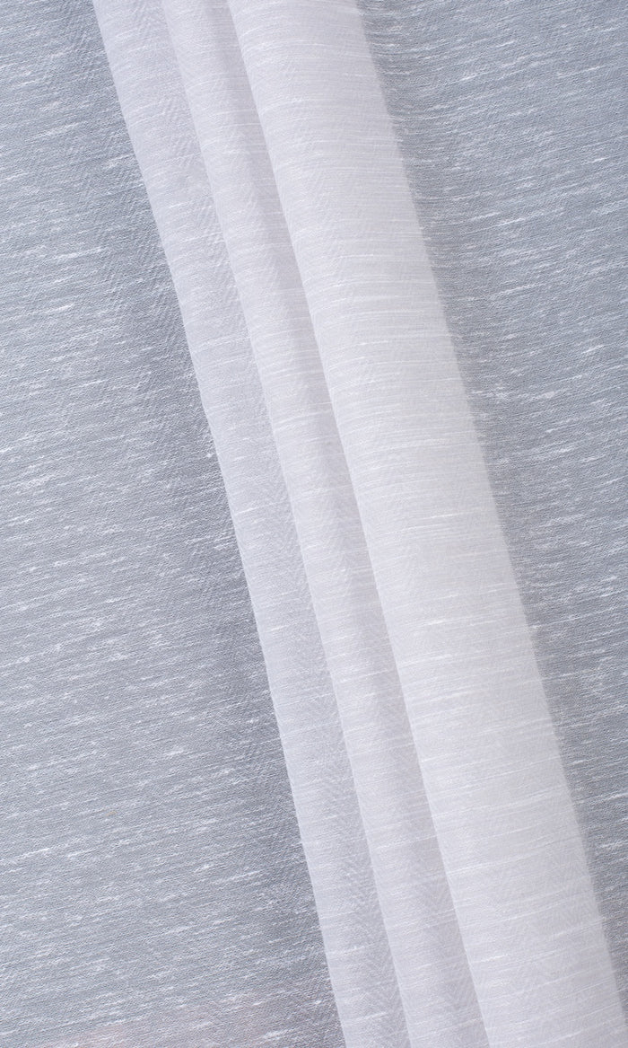 Textured Sheer Fabric Material By the Metre (Fog Gray/ White)