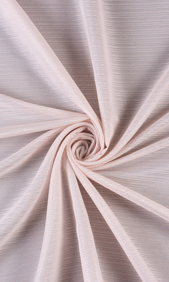 Striped Sheer Fabric Material By the Metre (Pastel Pink)
