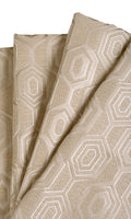 Jacquard Honeycomb Patterned Drapes (Beige)