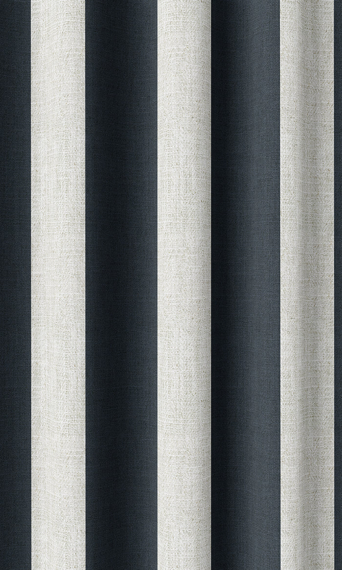 Striped Print Curtain Panels (Blue/ White)