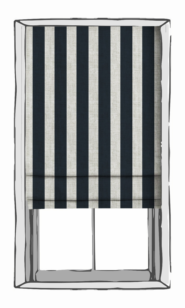 Striped Print Curtain Panels (Blue/ White) Extra Long Short Wide