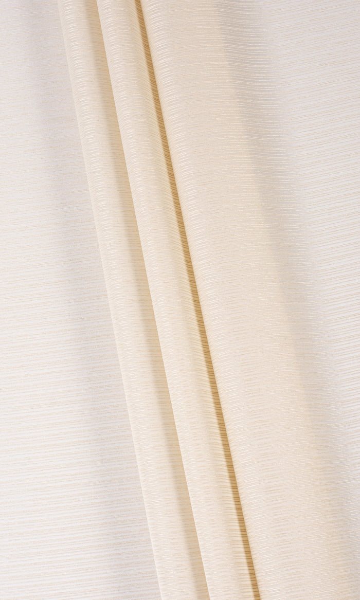 Striped Sheer Window Treatments Fabric By the Metre (Champagne Beige)