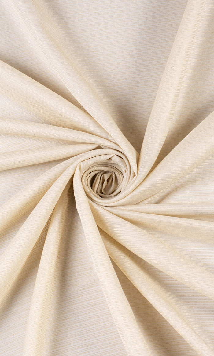 Striped Sheer Home Textile Fabric Material By the Metre (Champagne Beige)