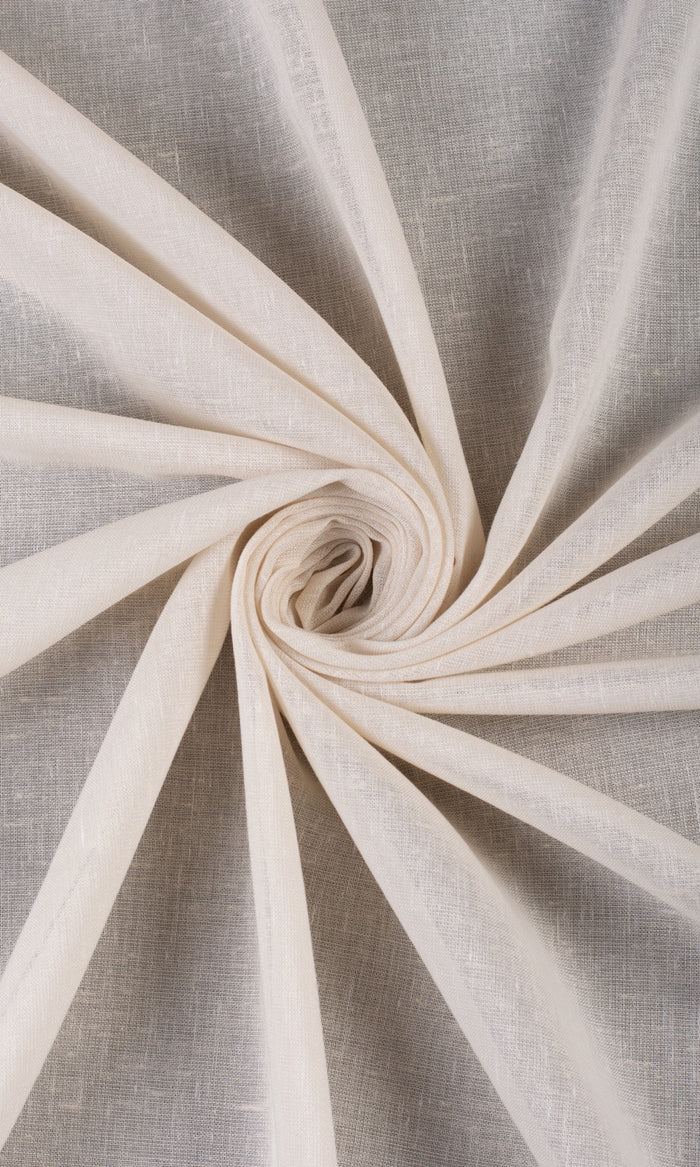 Plain Sheer Window Treatments Fabric By the Metre (Parchment White)