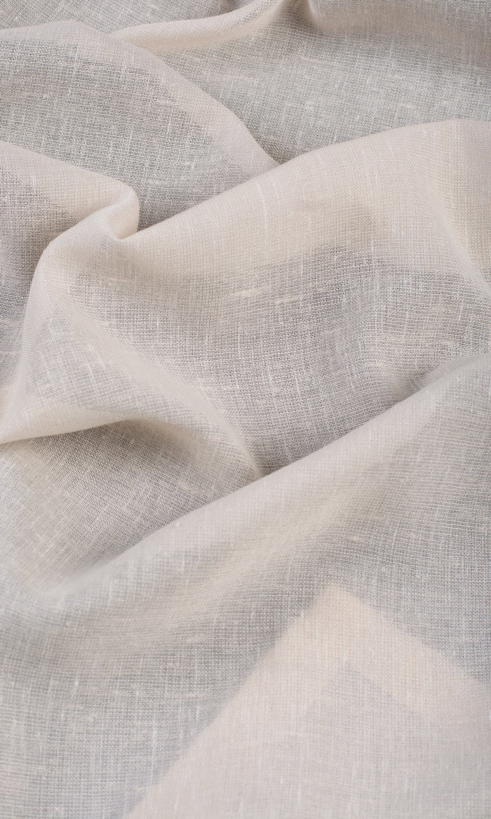 Plain Sheer Fabric By the Metre for Curtains & Drapes (Parchment White)