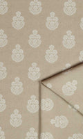 Floral Cotton Home Décor Fabric By the Metre (Beige/ Grey)
