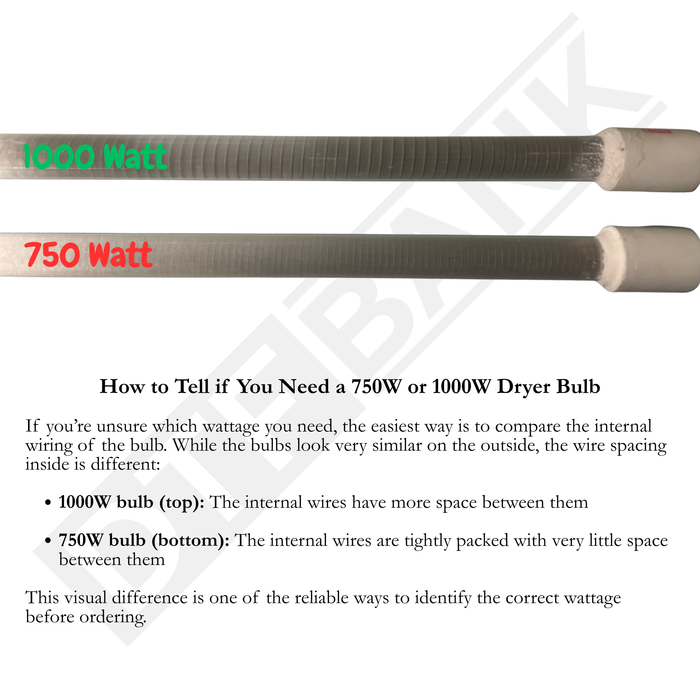 Dryer Bulb - 1000W/110-220V Quartz - 5 Pack