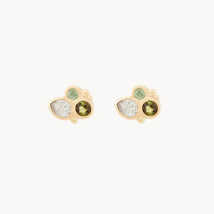 Earth Element Stud Earring in 14k yellow gold
