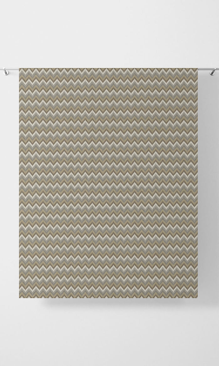 Chevron Patterned Home Décor Fabric By the Metre (Brown/ Grey)