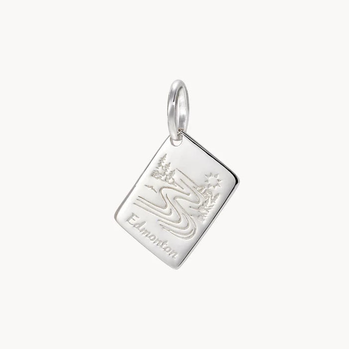 edmonton postcard charm - sterling silver