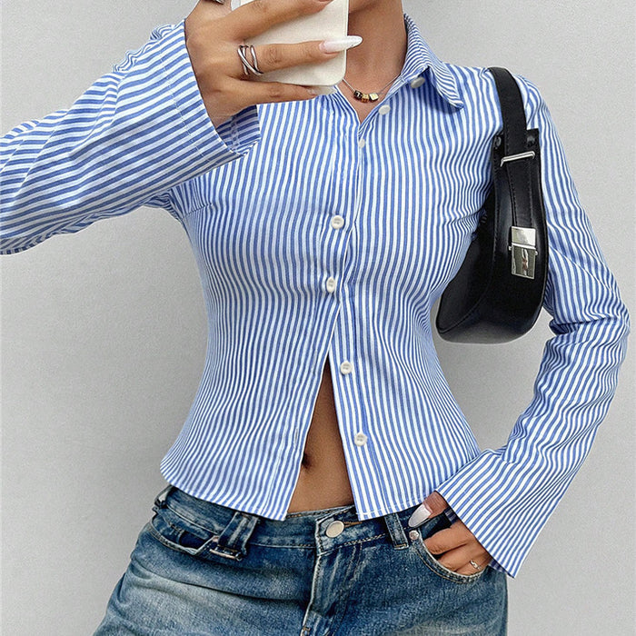 Elegant Figure-flattering Blouse Cardigan Shirt