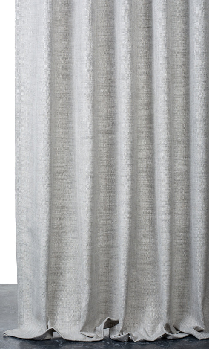 Plain Linen-Blend Window Treatments Fabric By the Metre (Gray)