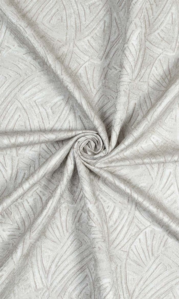 Self-Patterned Poly-Cotton Fabric Material By the Metre (White/ Cream)