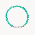 Emerald Beaded Mood Bracelet in sterling silver with natural emerald and brilliant diamonds