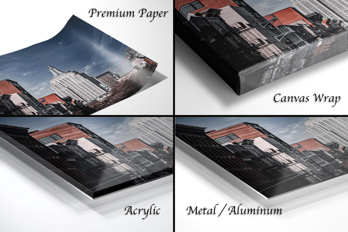 The image is a collage of four different views of a cityscape, including a close-up of a building, a city skyline, a city street, and a cityscape with a tall building.