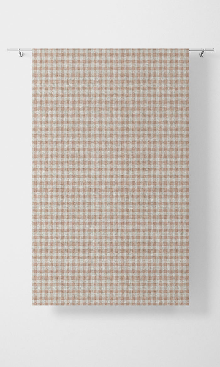Check Patterned Home Textile Fabric Material By the Metre (Blush Pink/ White)