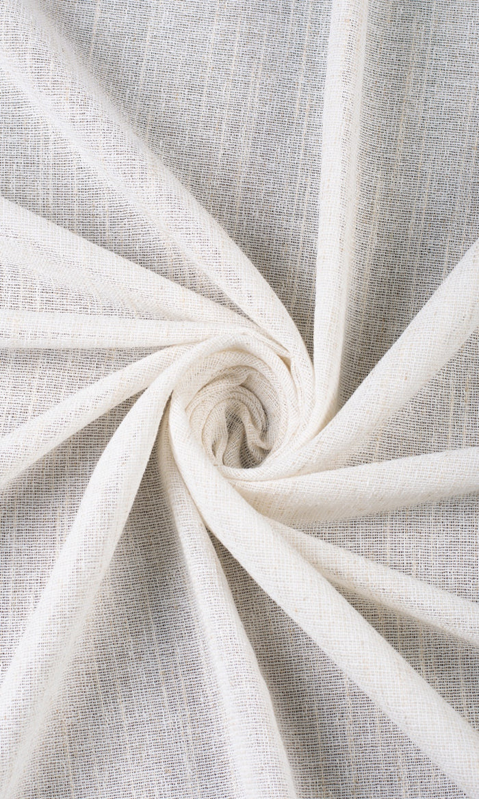 Poly-Linen Sheer Window Treatments Fabric By the Metre (Ivory)