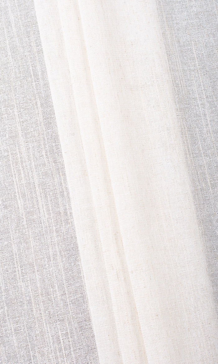 Poly-Linen Sheer Fabric Material By the Metre (Ivory)