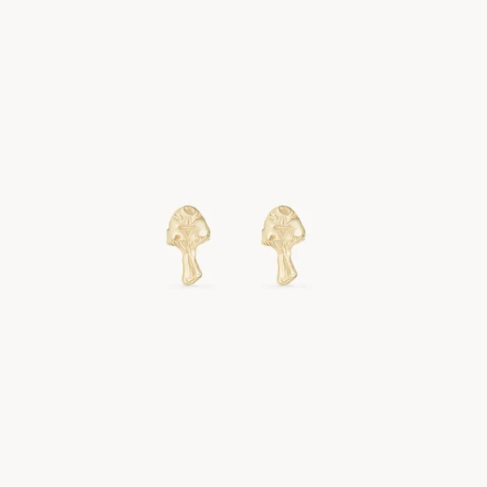 Enchanted Spirit Mushroom Earring in 14k yellow gold