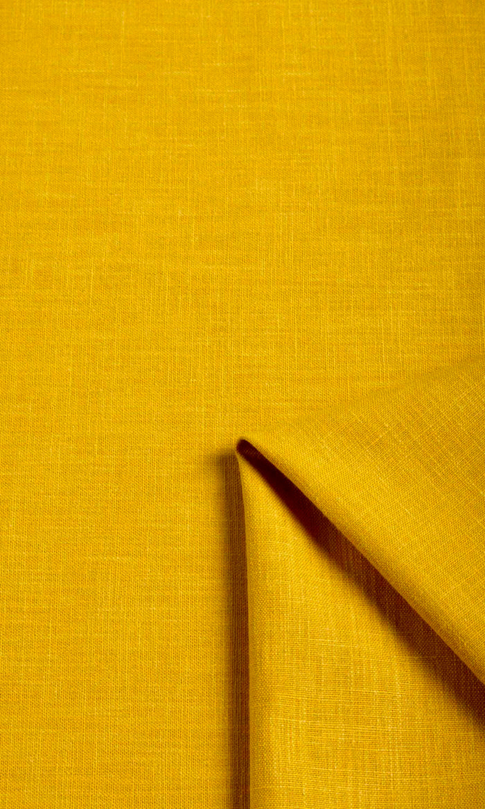 Poly-Cotton Blend Home Textile Fabric Material By the Metre (Yellow)